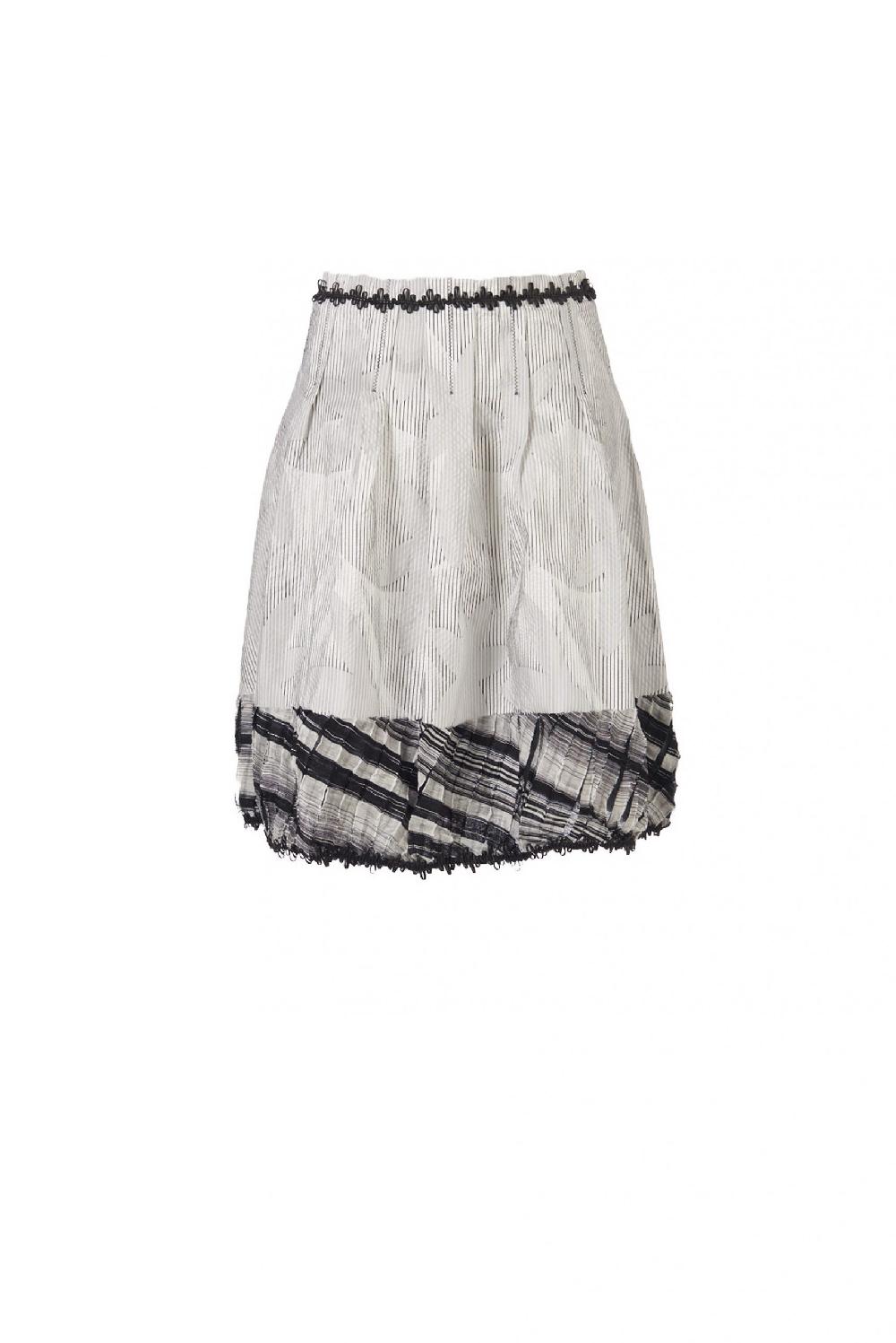 Save The Queen Gonna corta in tessuto fantasia bianco e nero