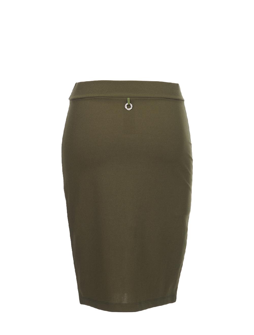 Save The Queen Gonna Corta In Tessuto Stretch Verde Oliva