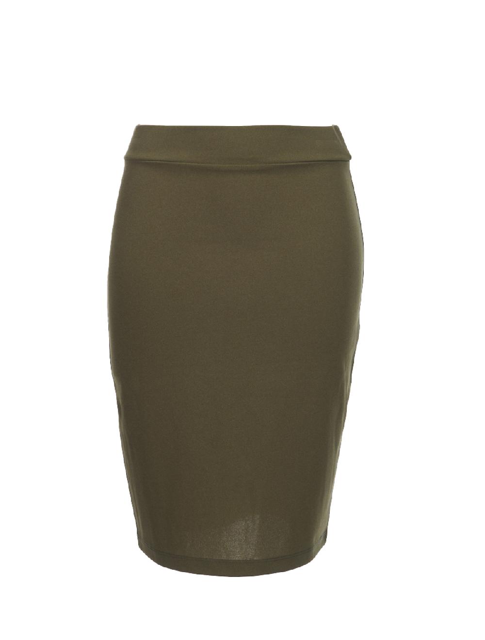 Save The Queen Gonna corta in tessuto stretch verde oliva