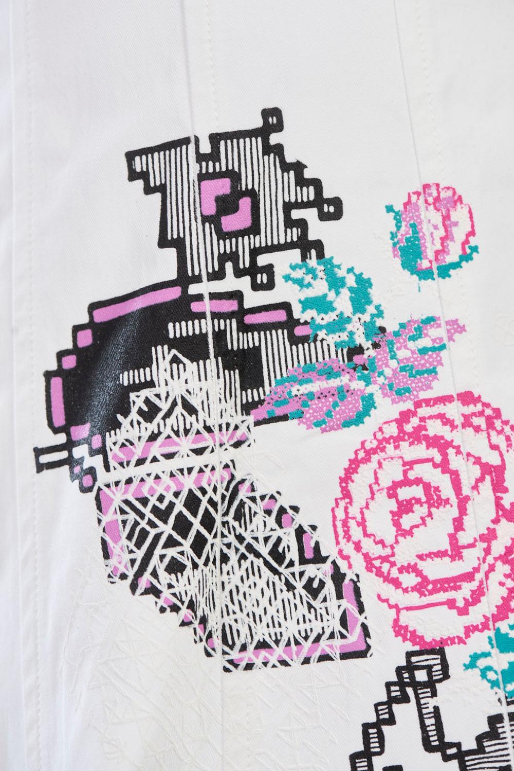 Save The Queen Gonna Corta Svasata Con Stampa E Ricamo