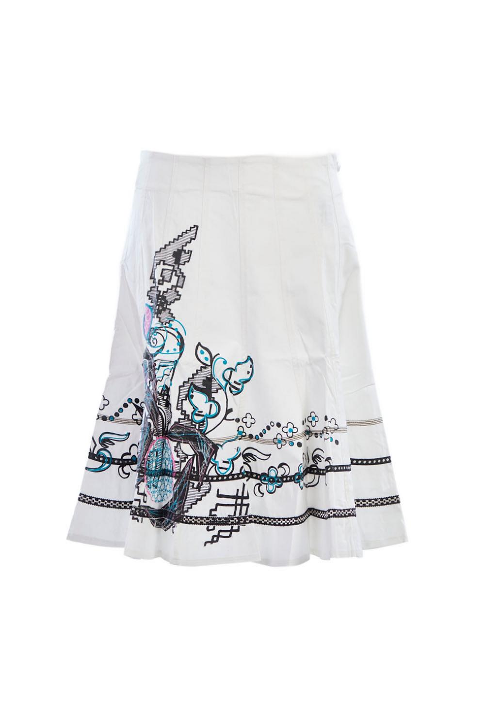 Save The Queen Gonna corta svasata con stampa e ricamo