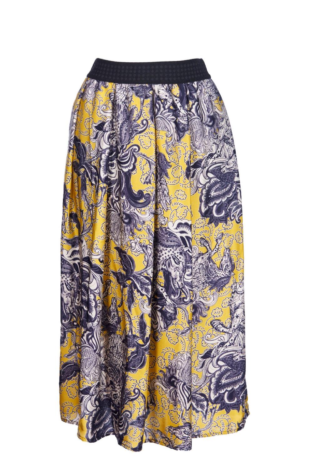 Save The Queen Gonna Longuette In Raso Con Stampa Rinascimentale