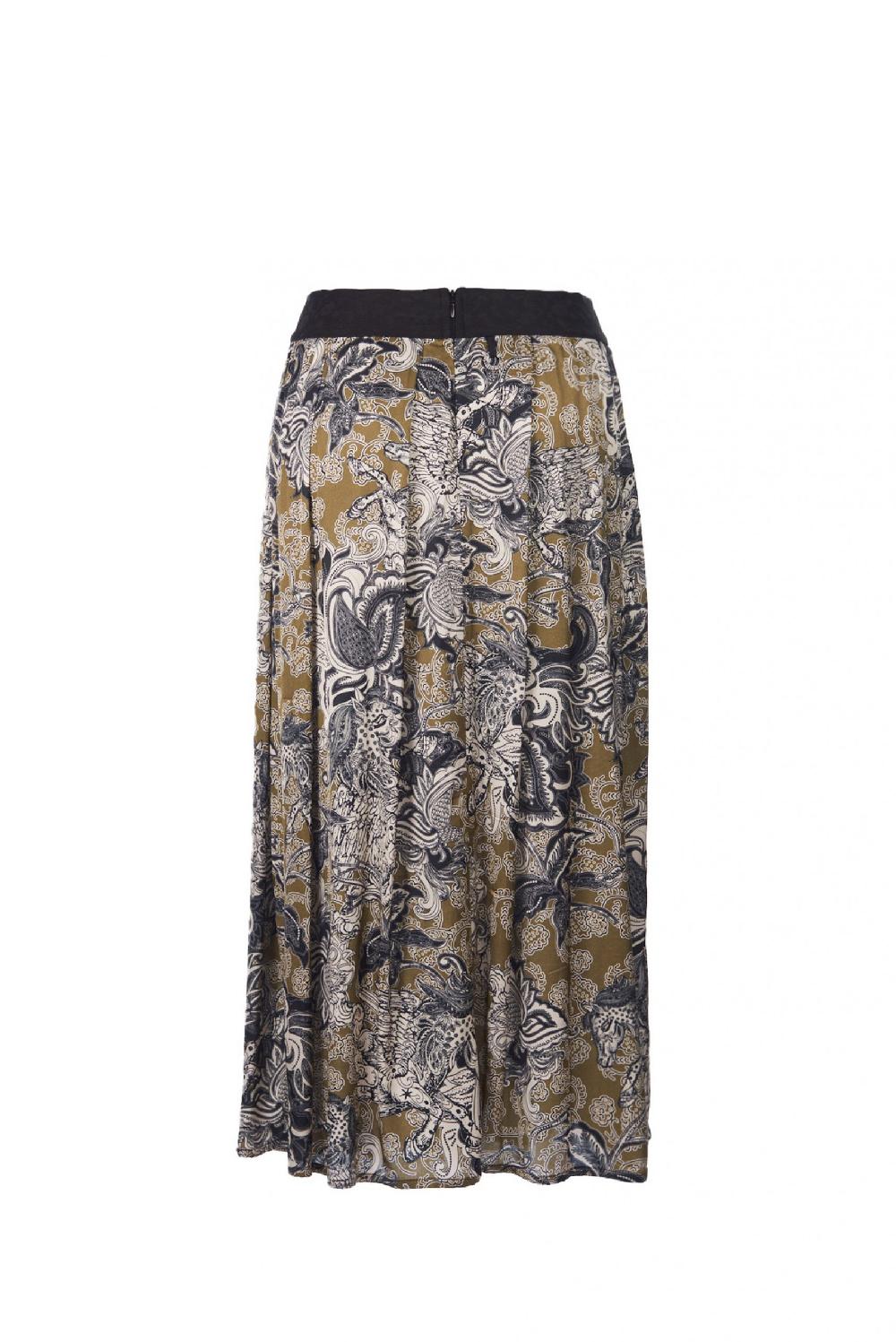 Save The Queen Gonna Longuette In Raso Con Stampa Rinascimentale