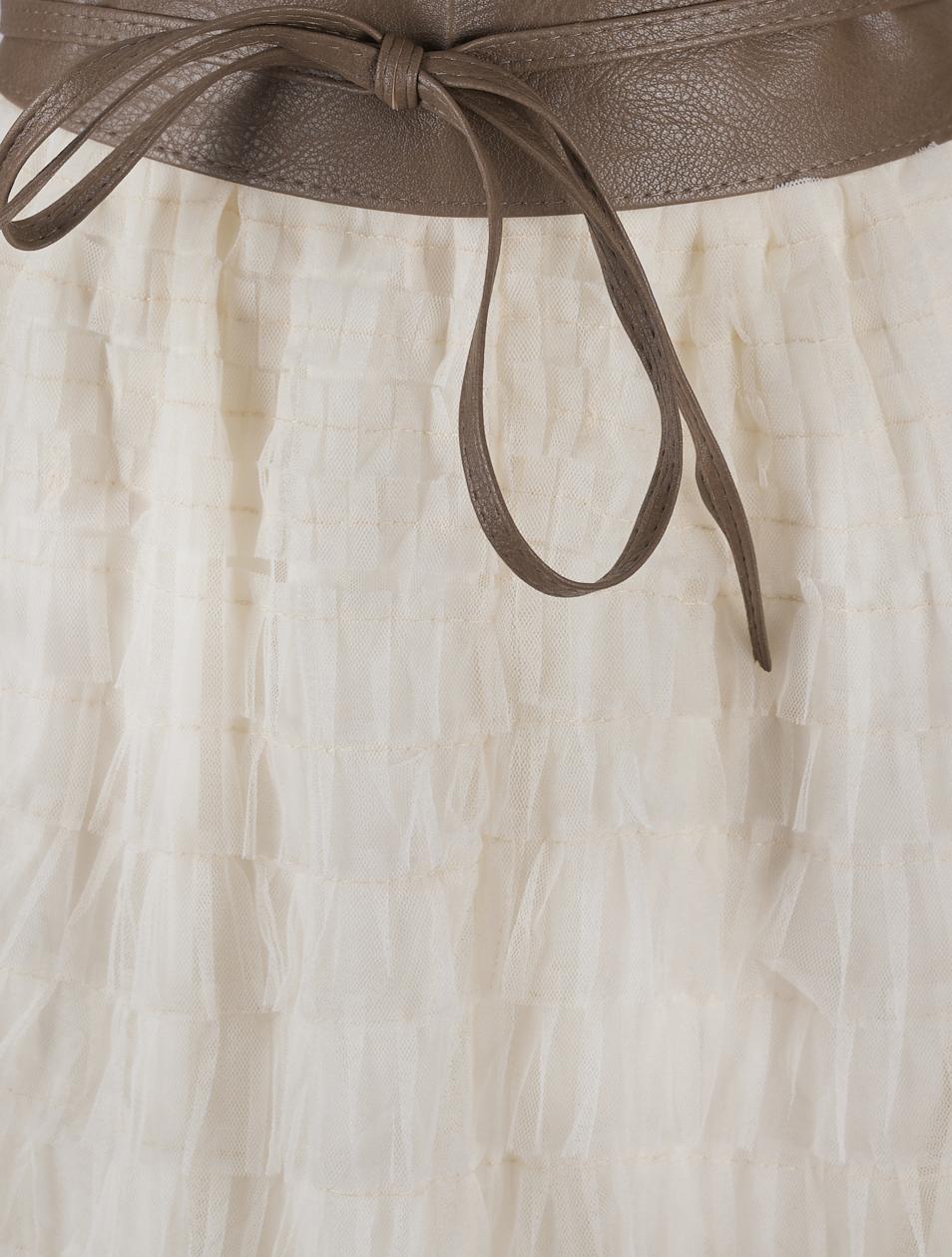 Save The Queen Gonna Lunga A Balze In Tulle Color Panna