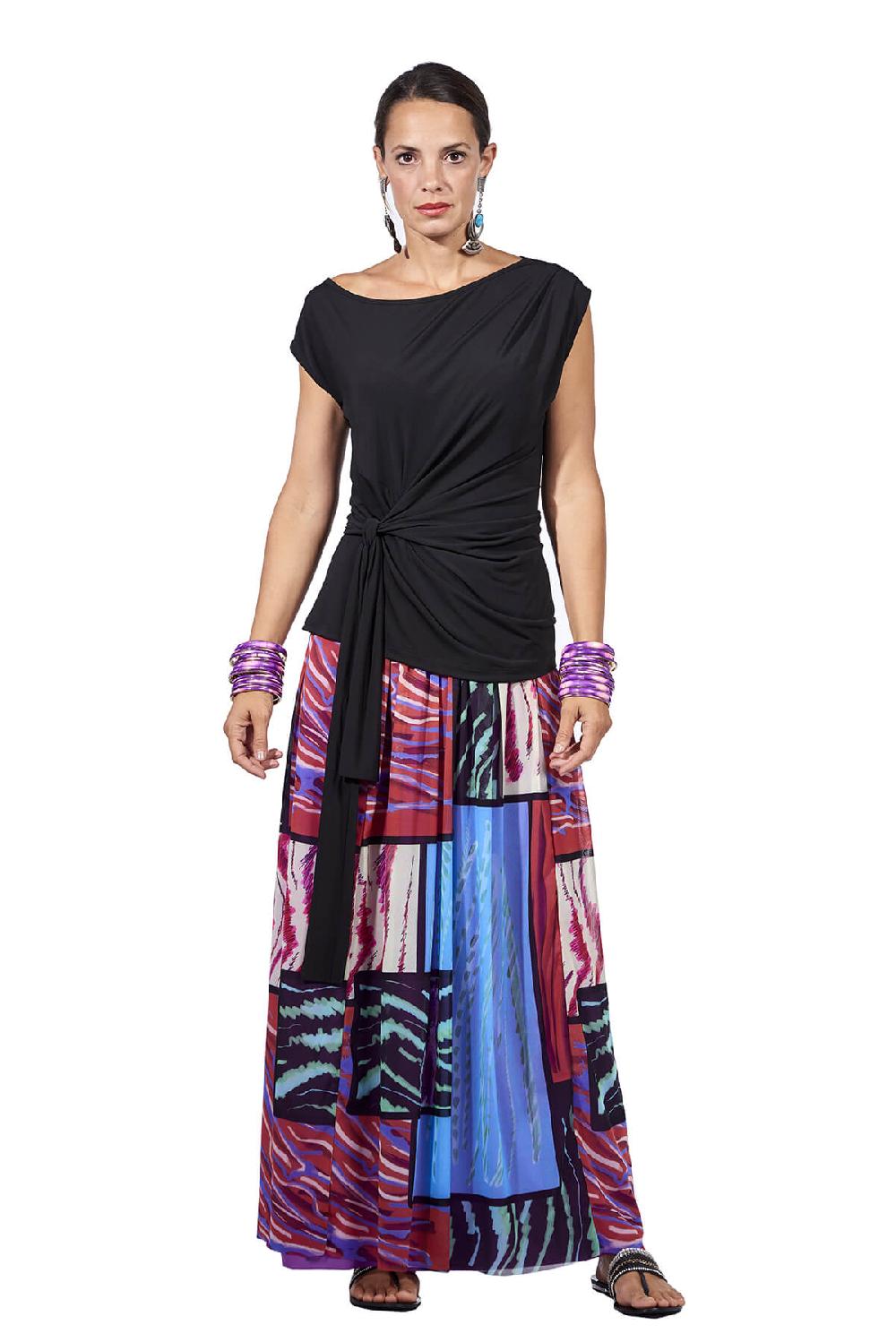 Save The Queen Gonna Lunga A Pieghe In Tulle Stampato