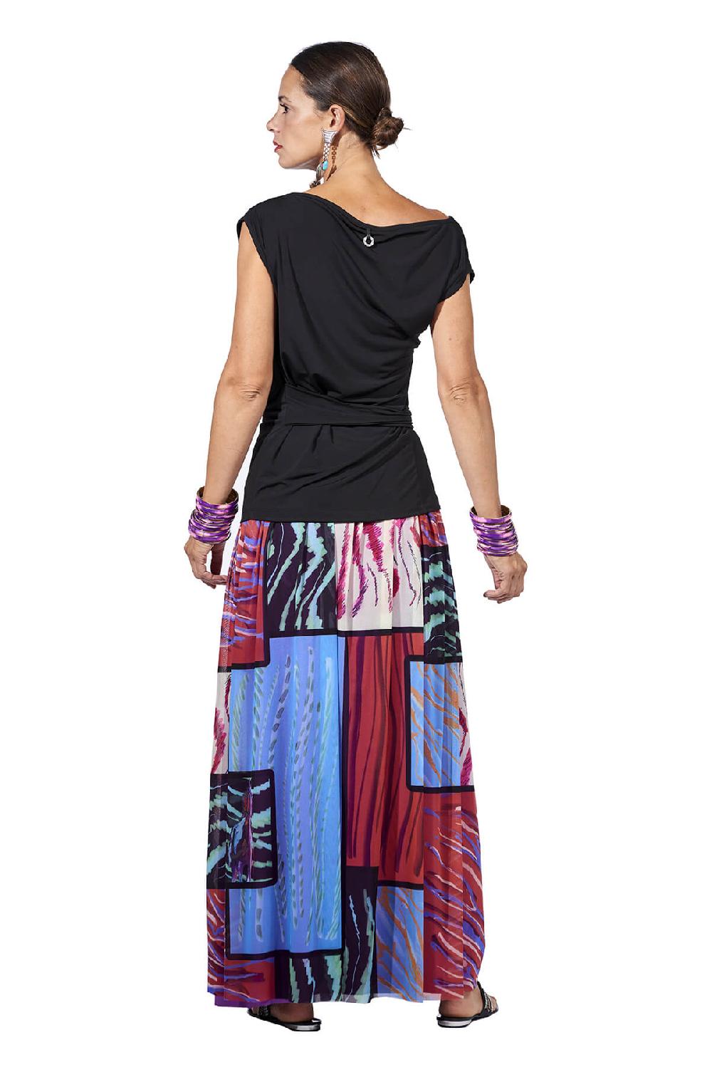 Save The Queen Gonna Lunga A Pieghe In Tulle Stampato