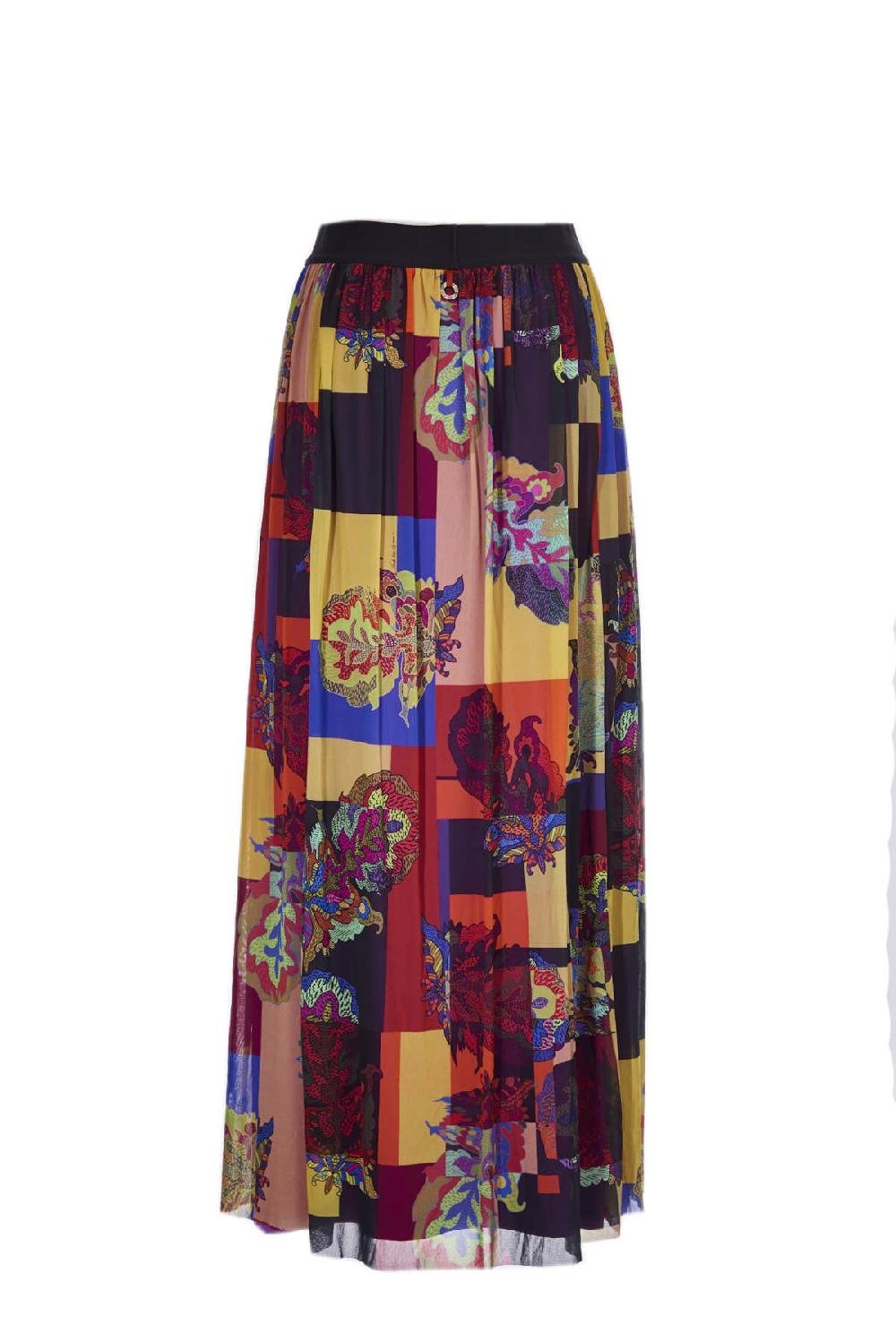 Save The Queen Gonna Lunga A Pieghe In Tulle Stampato