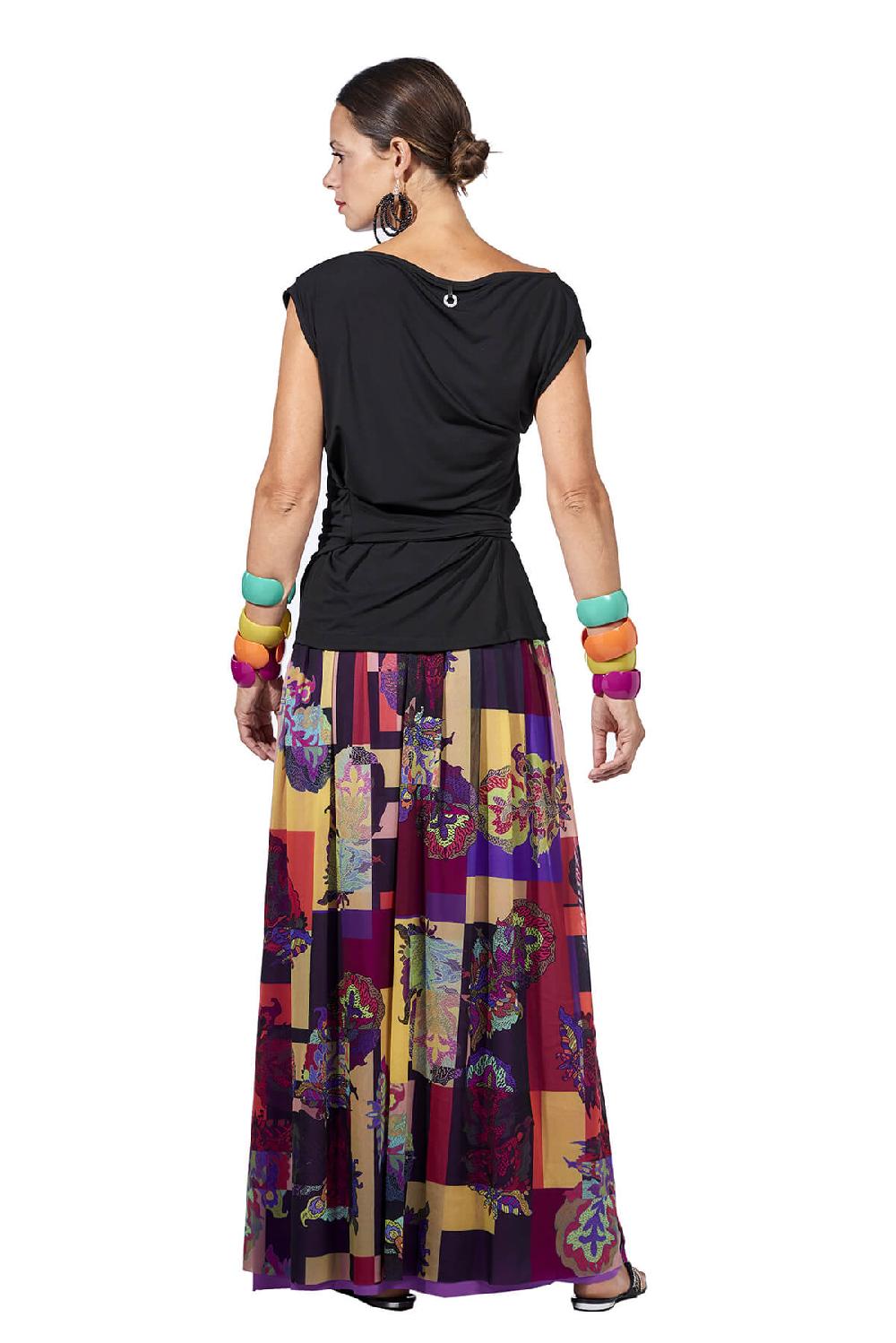 Save The Queen Gonna Lunga A Pieghe In Tulle Stampato