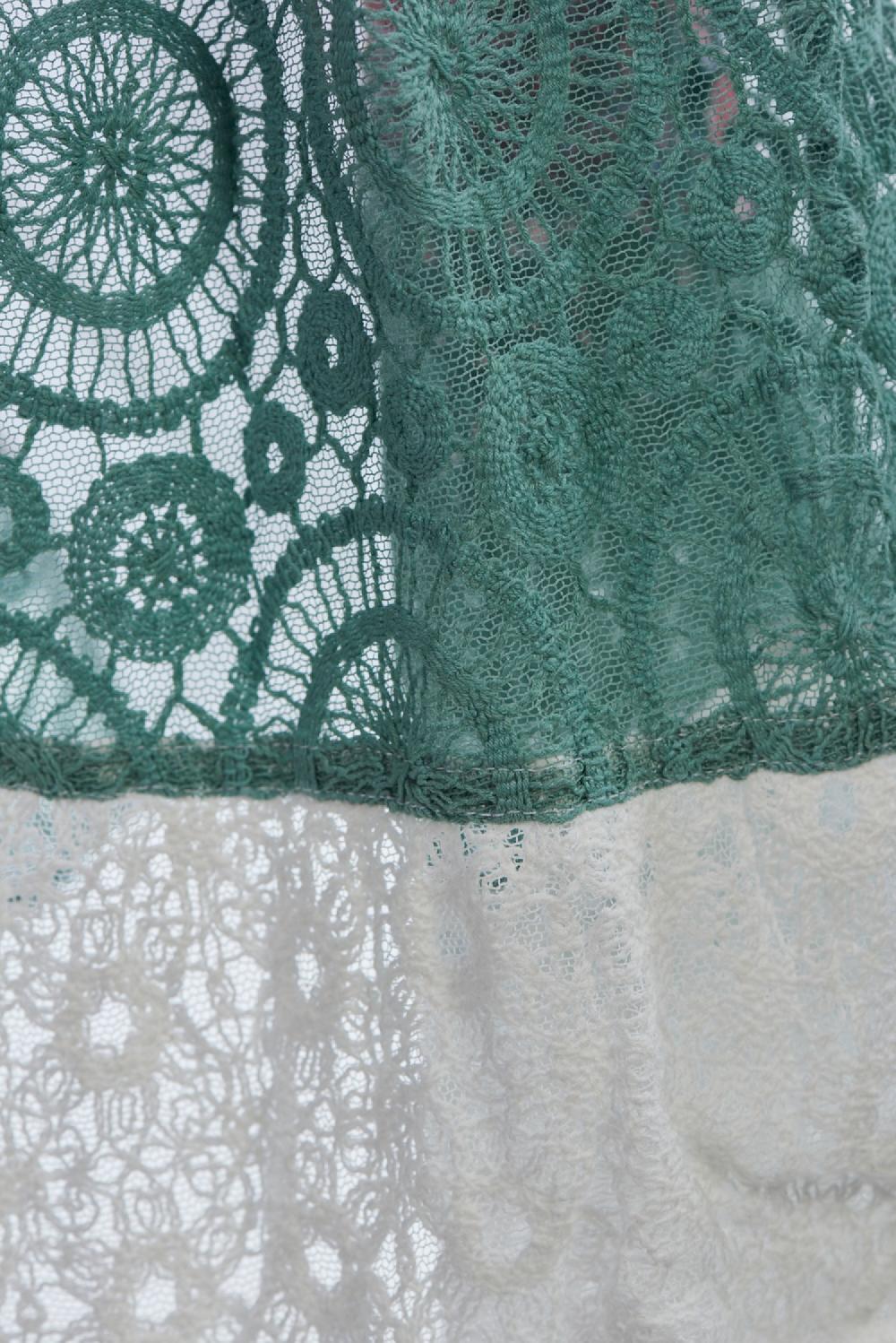 Save The Queen Gonna Lunga A Sirena Con Balza In Cotone Fantasia Righe E Pizzo