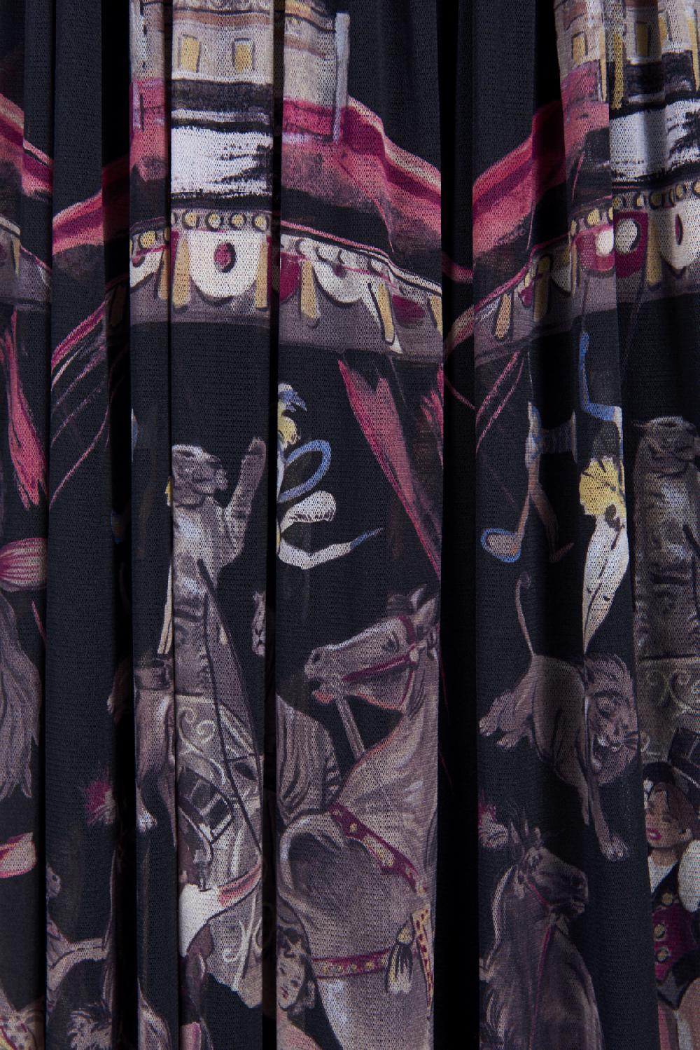 Save The Queen Gonna Lunga In Tulle Con Stampa Dedicata Al Circo