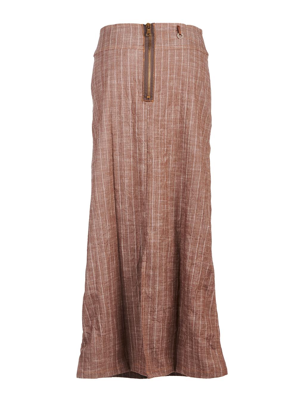 Save The Queen Gonna Lunga Marrone Gessata Con Pannello A Fantasia Etnica