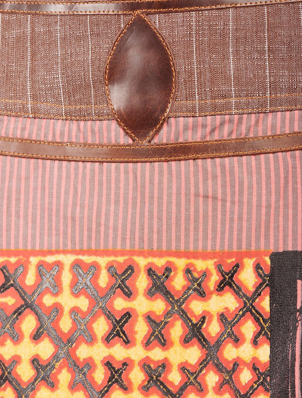 Save The Queen Gonna Lunga Marrone Gessata Con Pannello A Fantasia Etnica