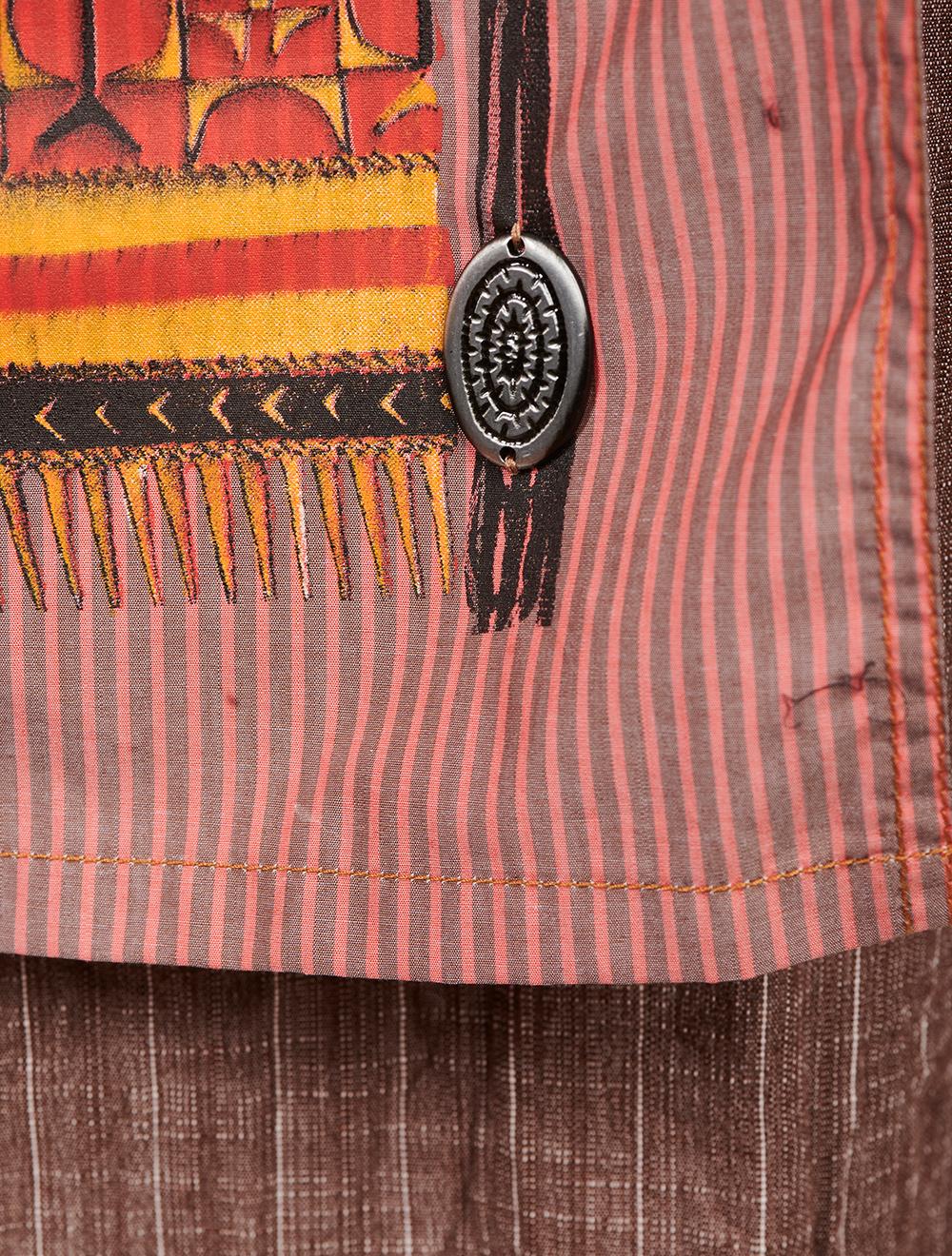 Save The Queen Gonna Lunga Marrone Gessata Con Pannello A Fantasia Etnica