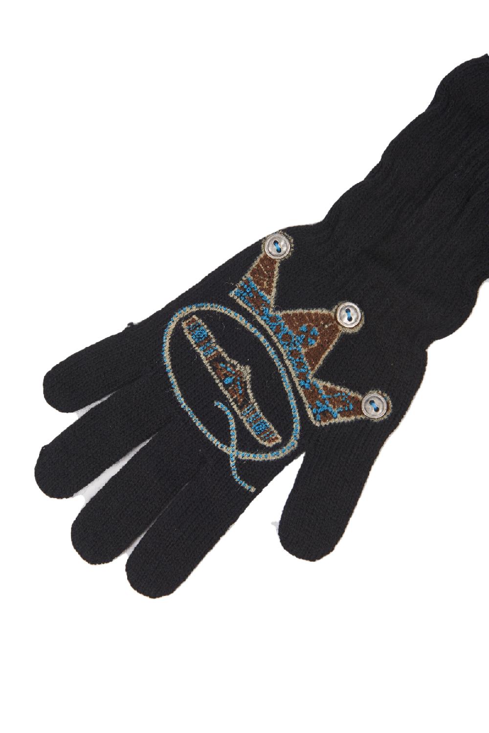 Save The Queen Guanti Lunghi Maglia Di Lana Con Stampa