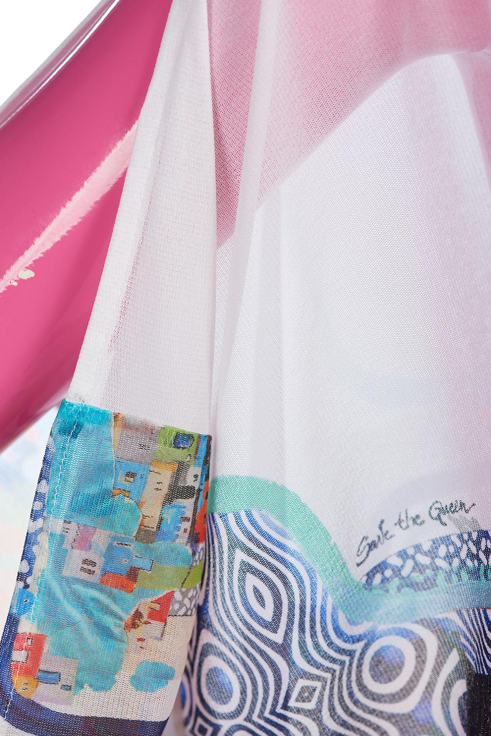 Save The Queen Kaftano Copricostume Con Stampa Dedicata All’arte Contemporanea Africana