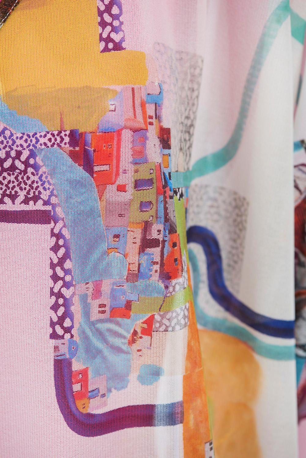 Save The Queen Kaftano Copricostume Con Stampa Dedicata All’arte Contemporanea Africana