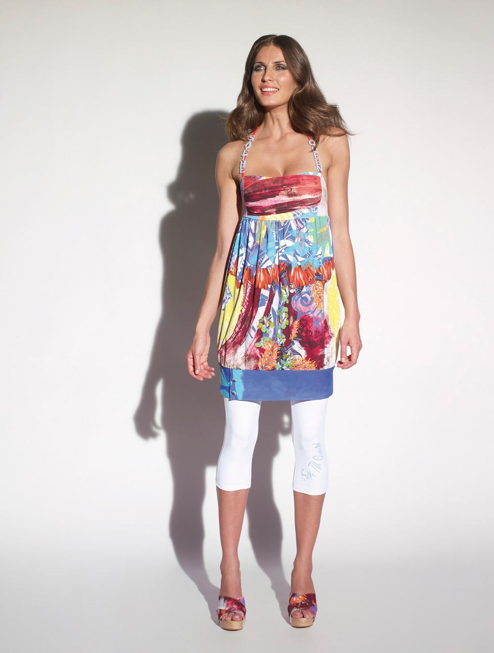 Save The Queen Leggings Bianco In Jersey Con Stampa