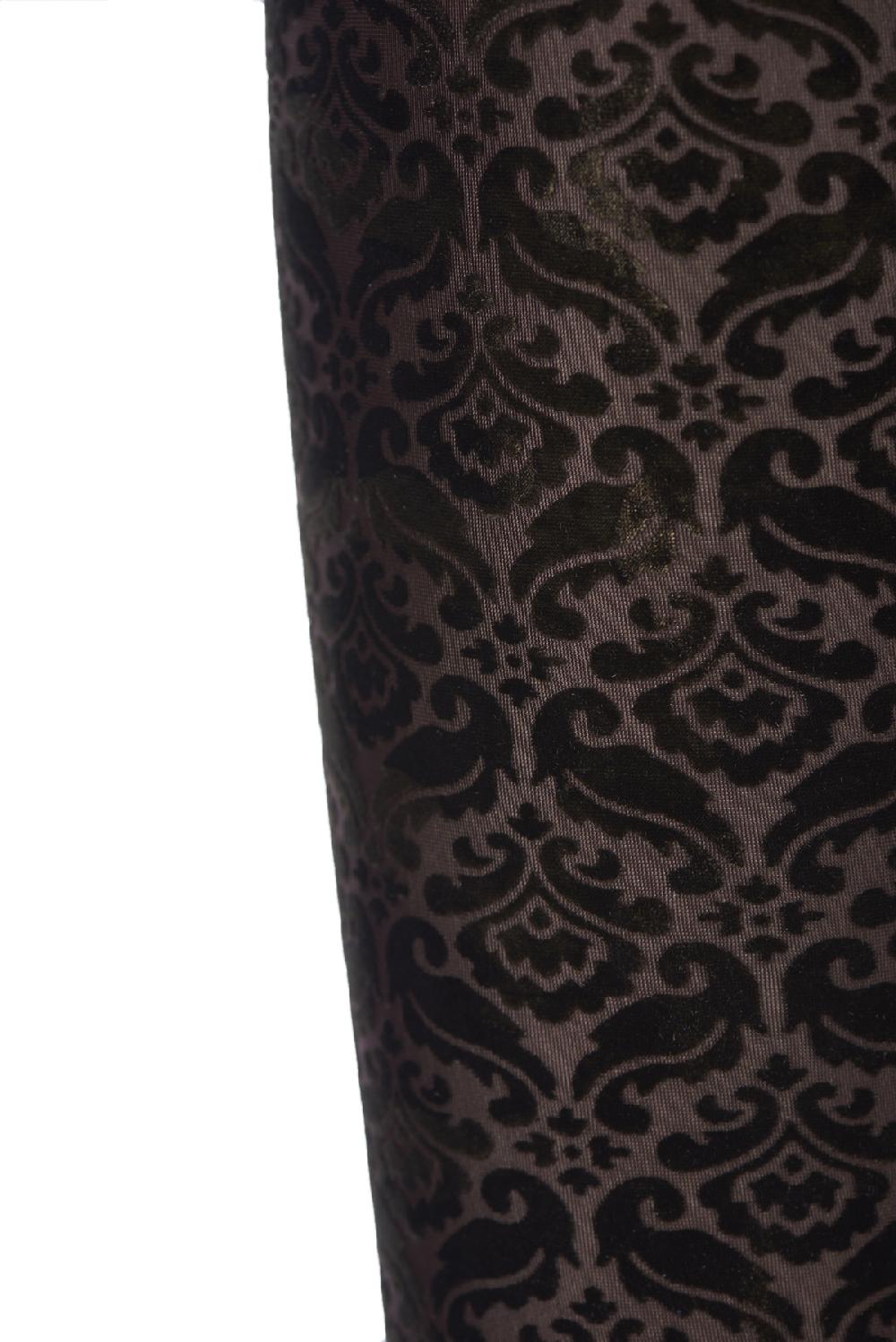 Save The Queen Leggings Marroni In Velluto Devorè Elasticizzato