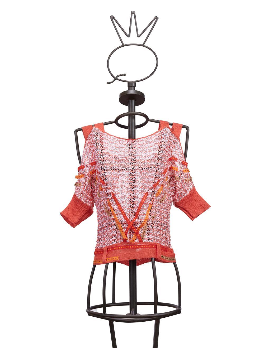 Save The Queen Maglia Arancione In Tricot Di Cotone E Lino