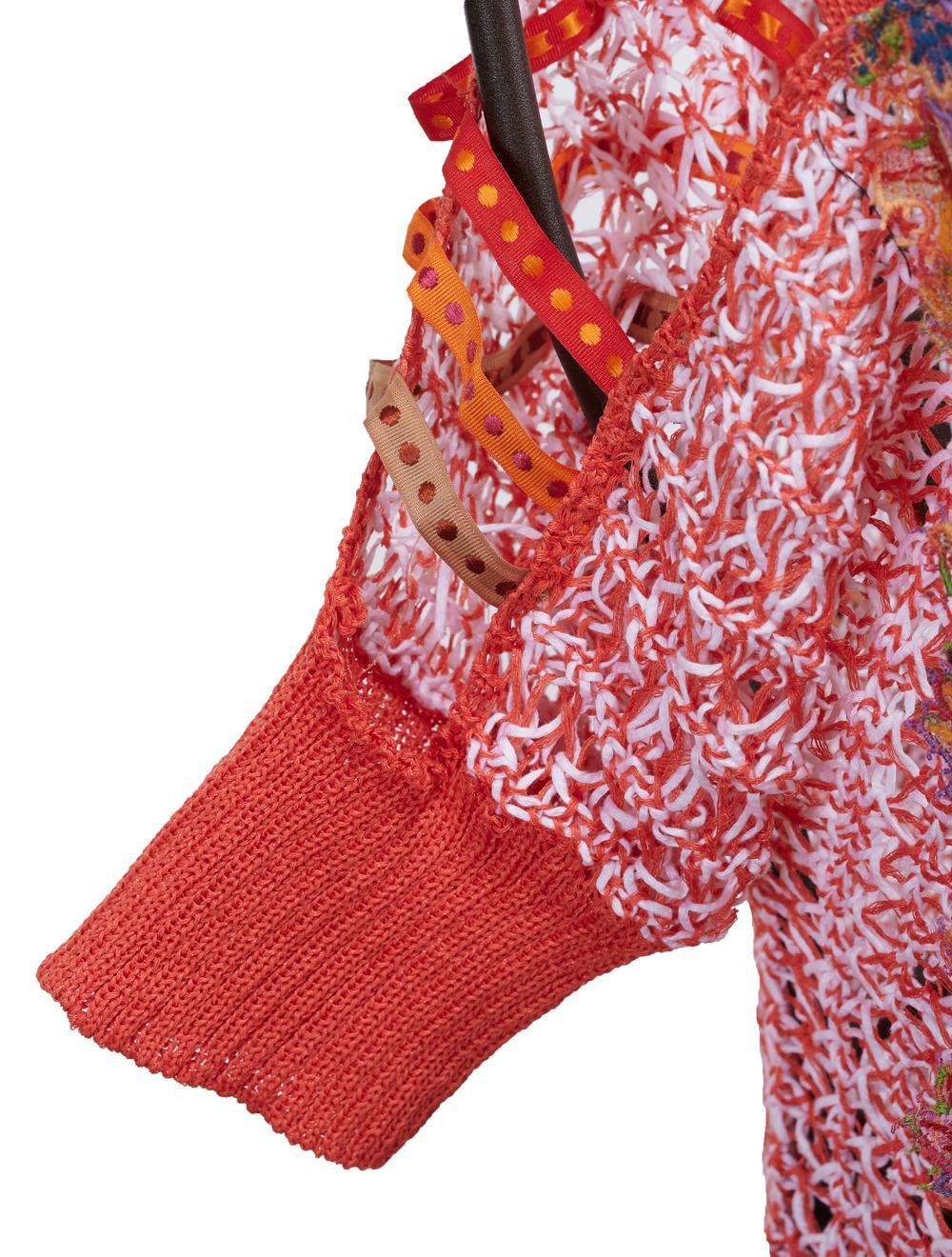 Save The Queen Maglia Arancione In Tricot Di Cotone E Lino