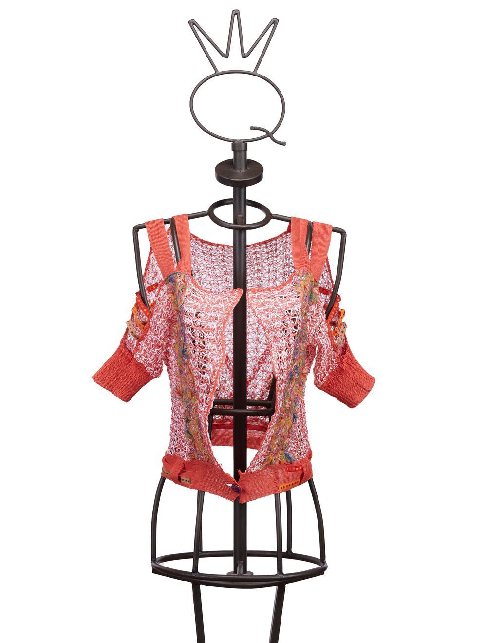 Save The Queen Maglia Arancione In Tricot Di Cotone E Lino