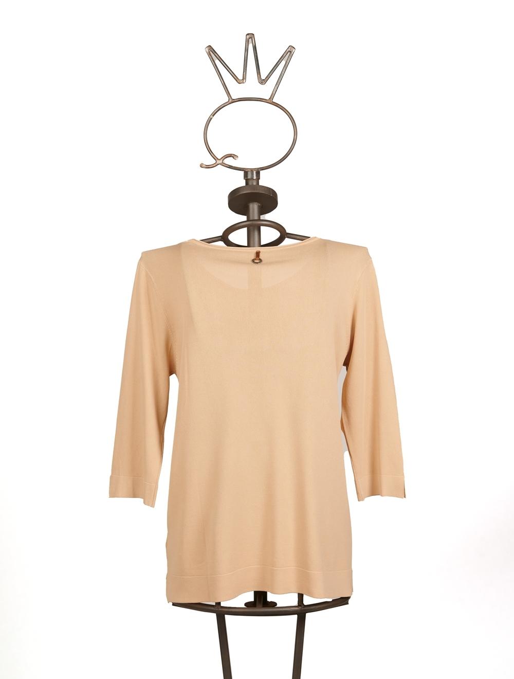 Save The Queen Maglia Beige In Viscosa Con Applicazioni