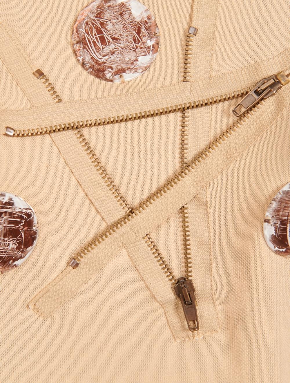 Save The Queen Maglia Beige In Viscosa Con Applicazioni