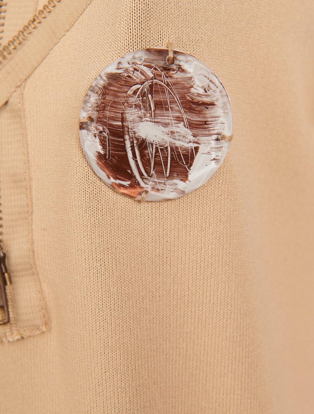 Save The Queen Maglia Beige In Viscosa Con Applicazioni