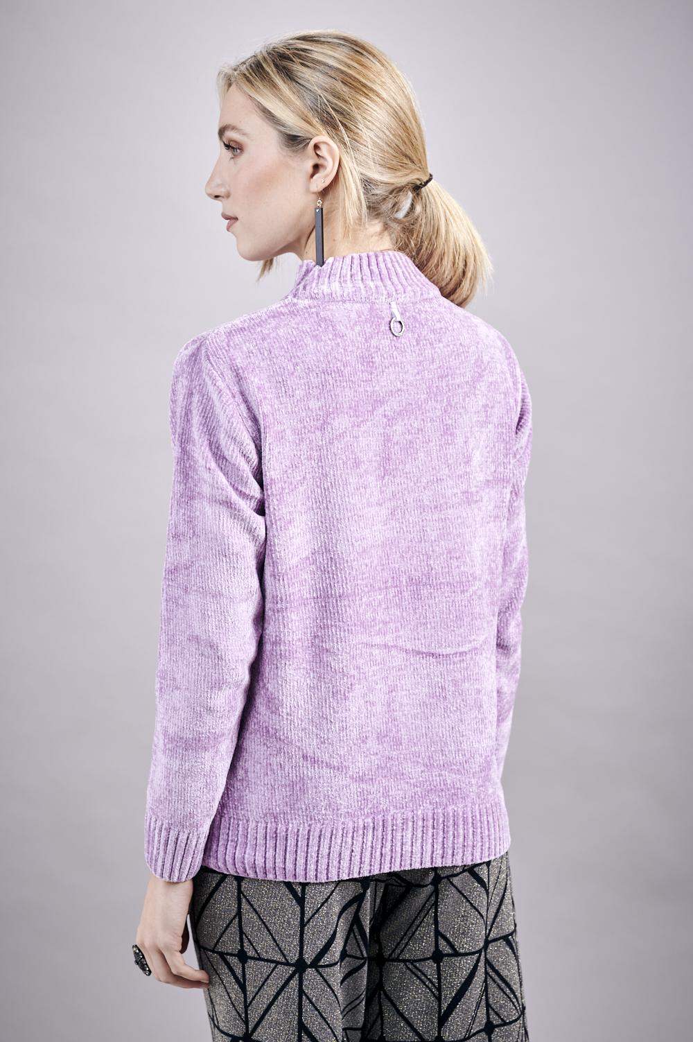 Save The Queen Maglia In Tricot Di Ciniglia Color Lilla