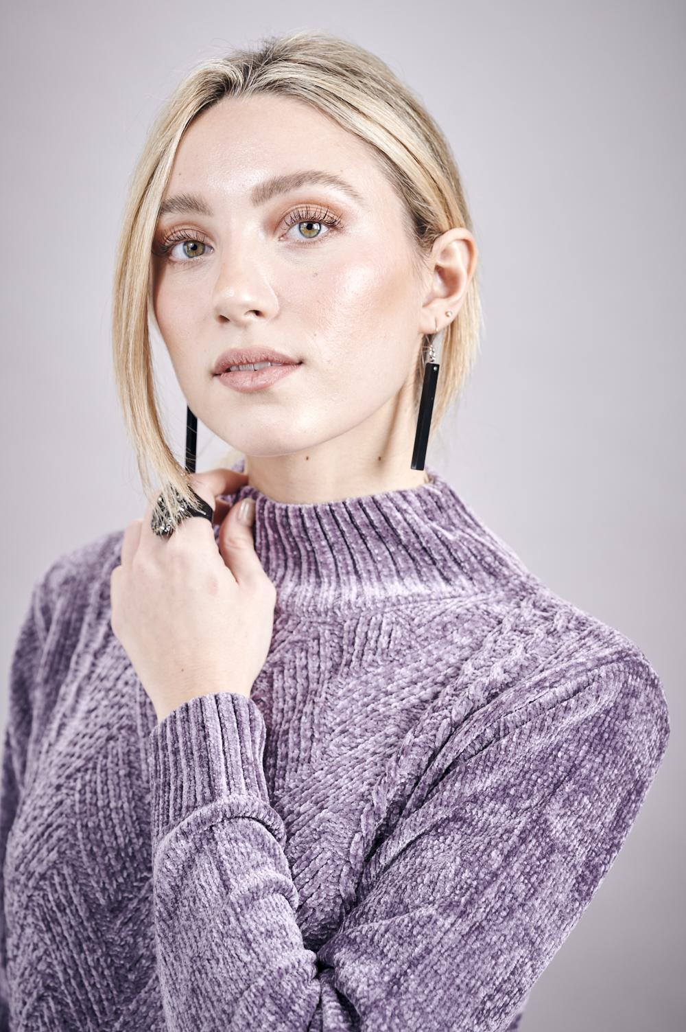 Save The Queen Maglia In Tricot Di Ciniglia Color Malva