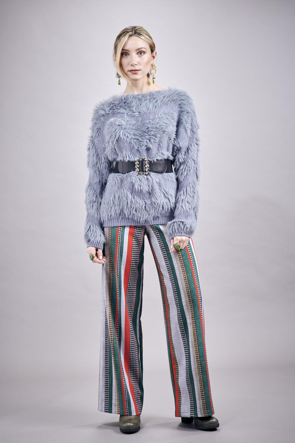 Save The Queen Maglia In Viscosa Grigio Con Cintura