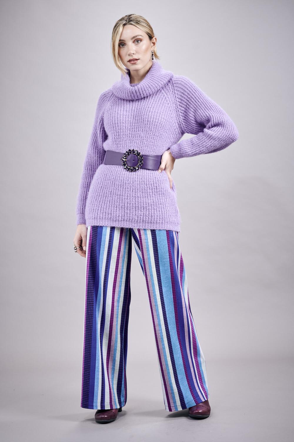 Save The Queen Maglia lilla in tricot effetto “mohair”