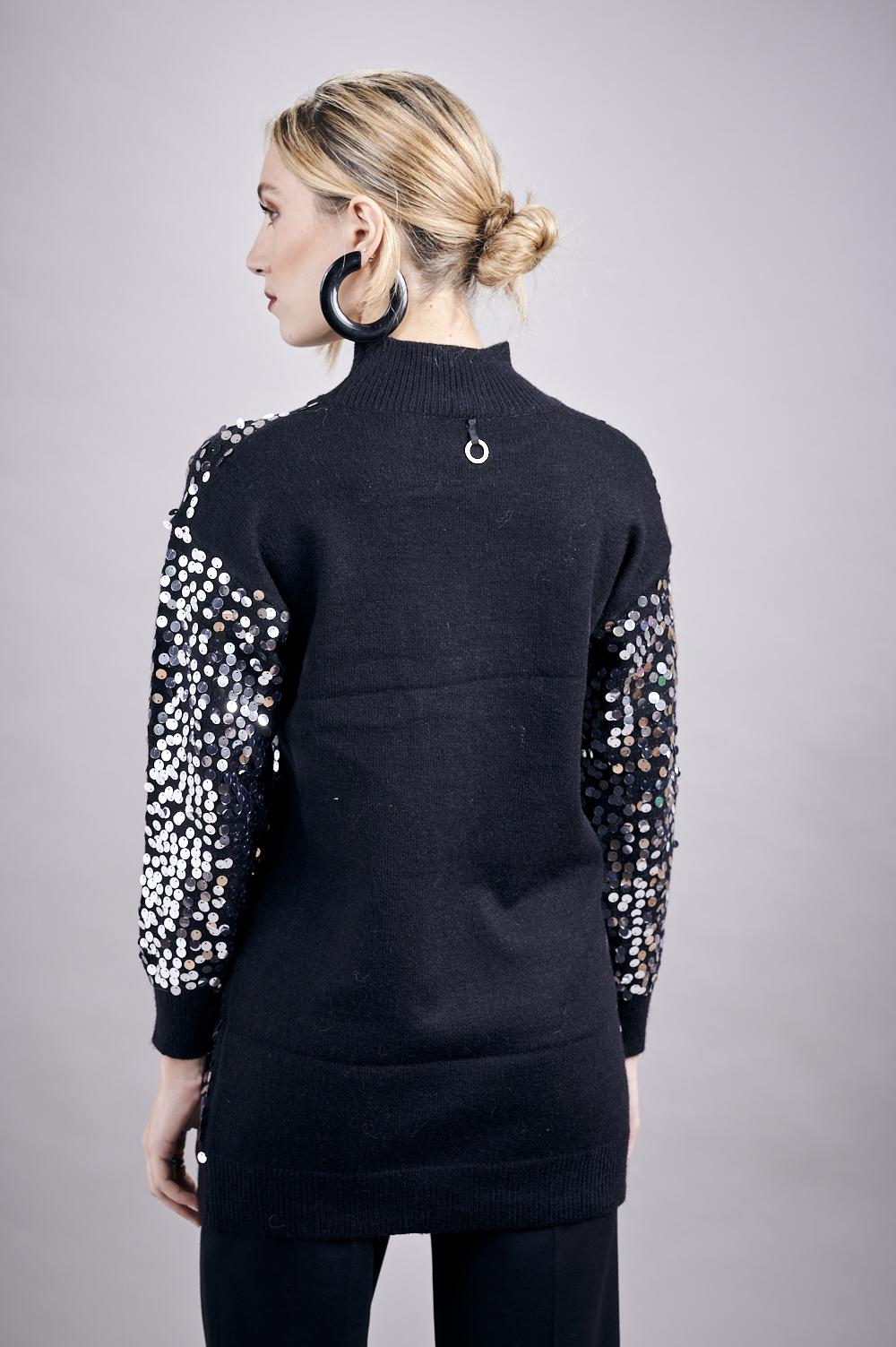 Save The Queen Maglia Lunga In Tricot Con Paillettes