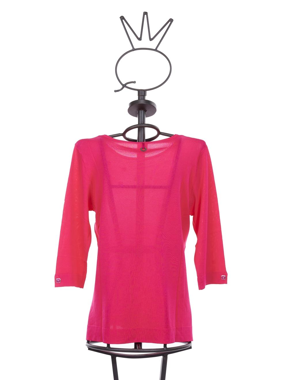 Save The Queen Maglia Tricot Fuchsia In Viscosa Con Applicazioni