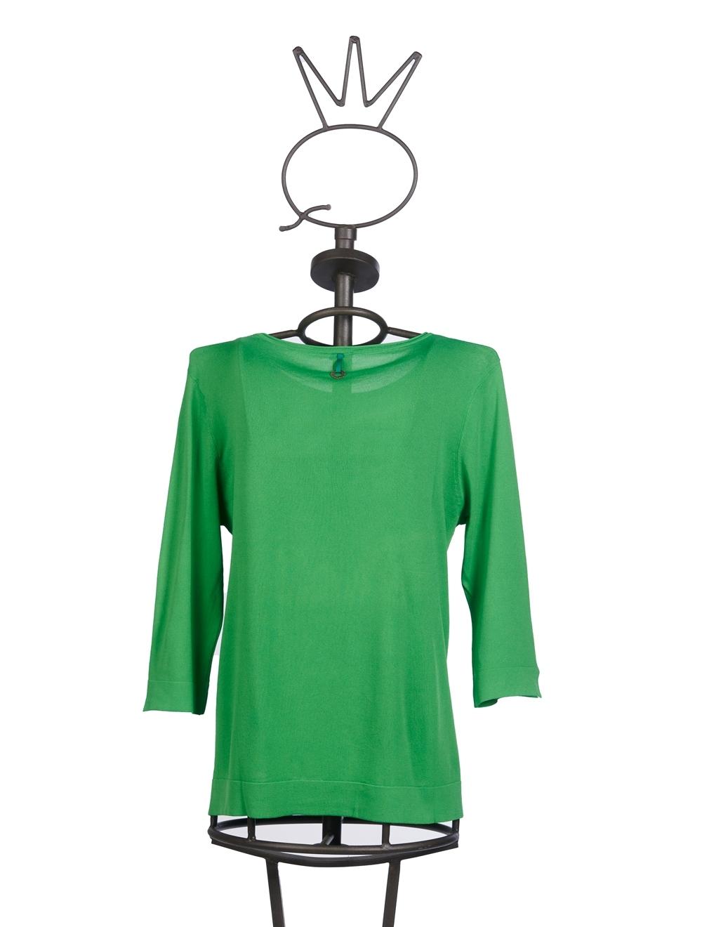 Save The Queen Maglia Verde Erba In Viscosa Con Ricamo E Applicazioni