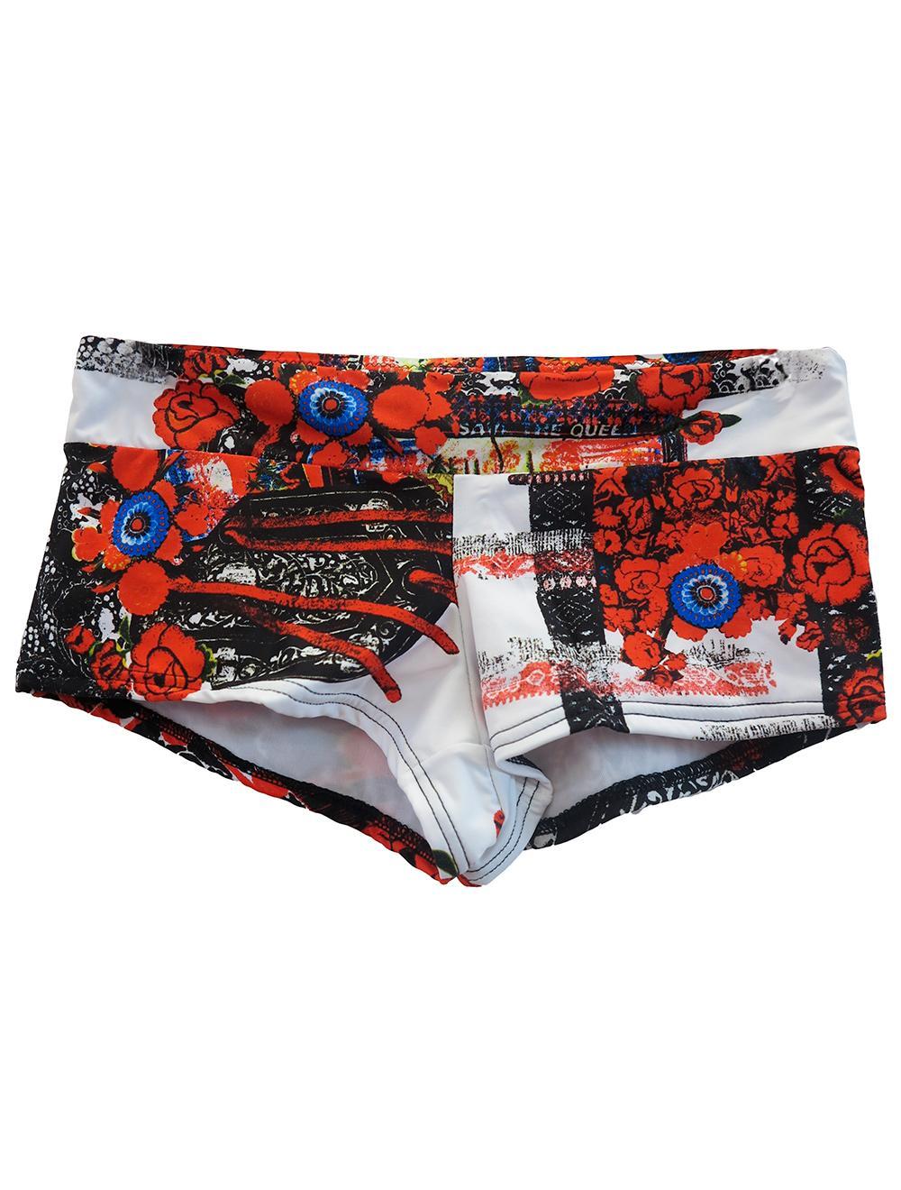 Save The Queen Pantaloncino Bianco Con Stampa Fantasia