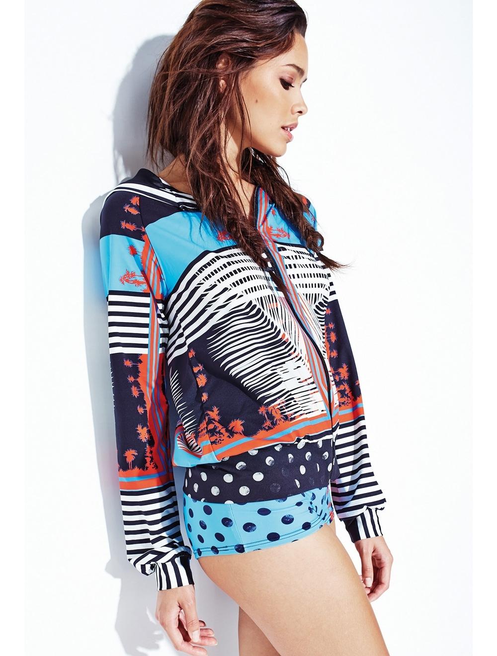 Save The Queen Pantaloncino Turchese Con Stampa A Pois