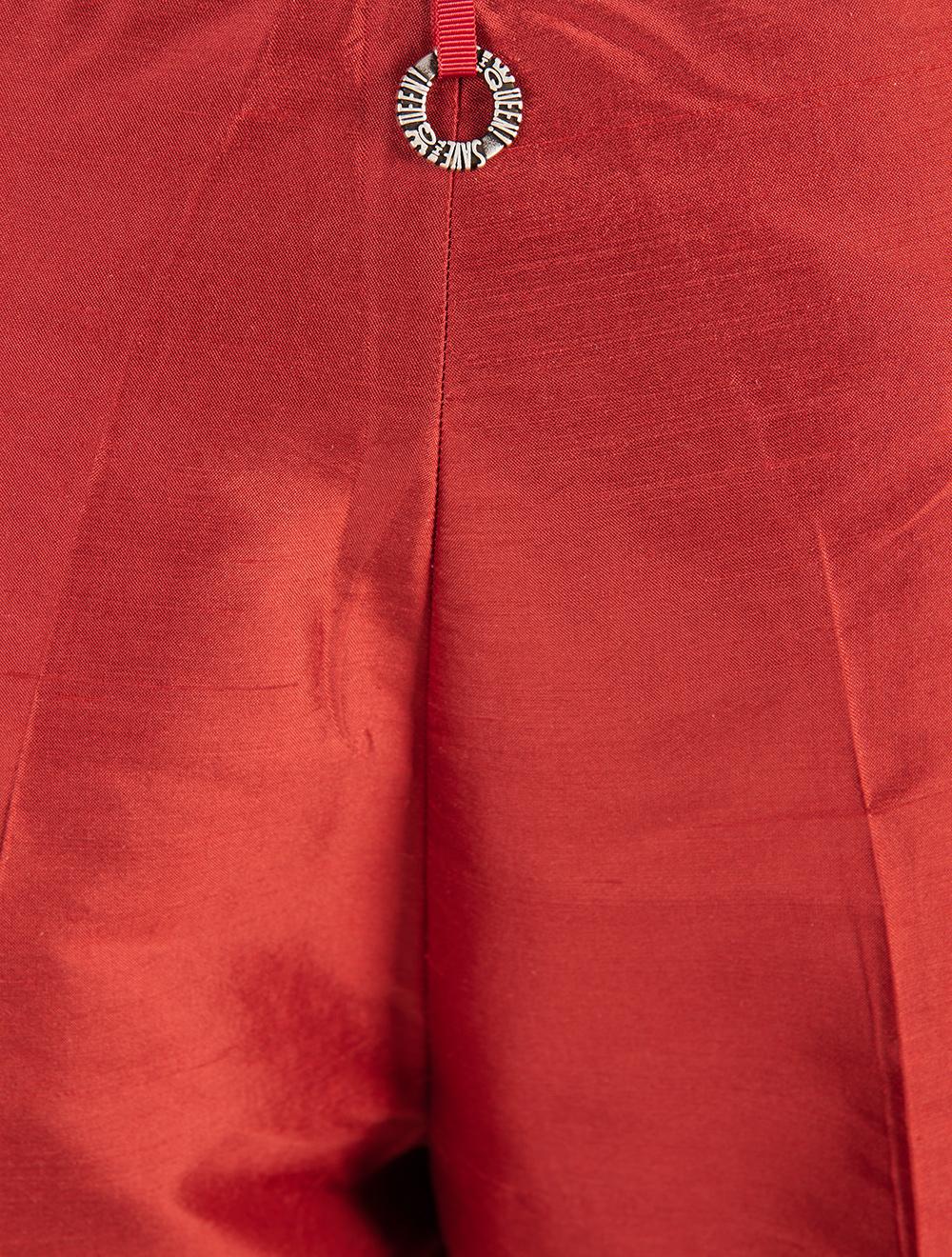 Save The Queen Pantalone In Shantung Di Seta Bordeaux