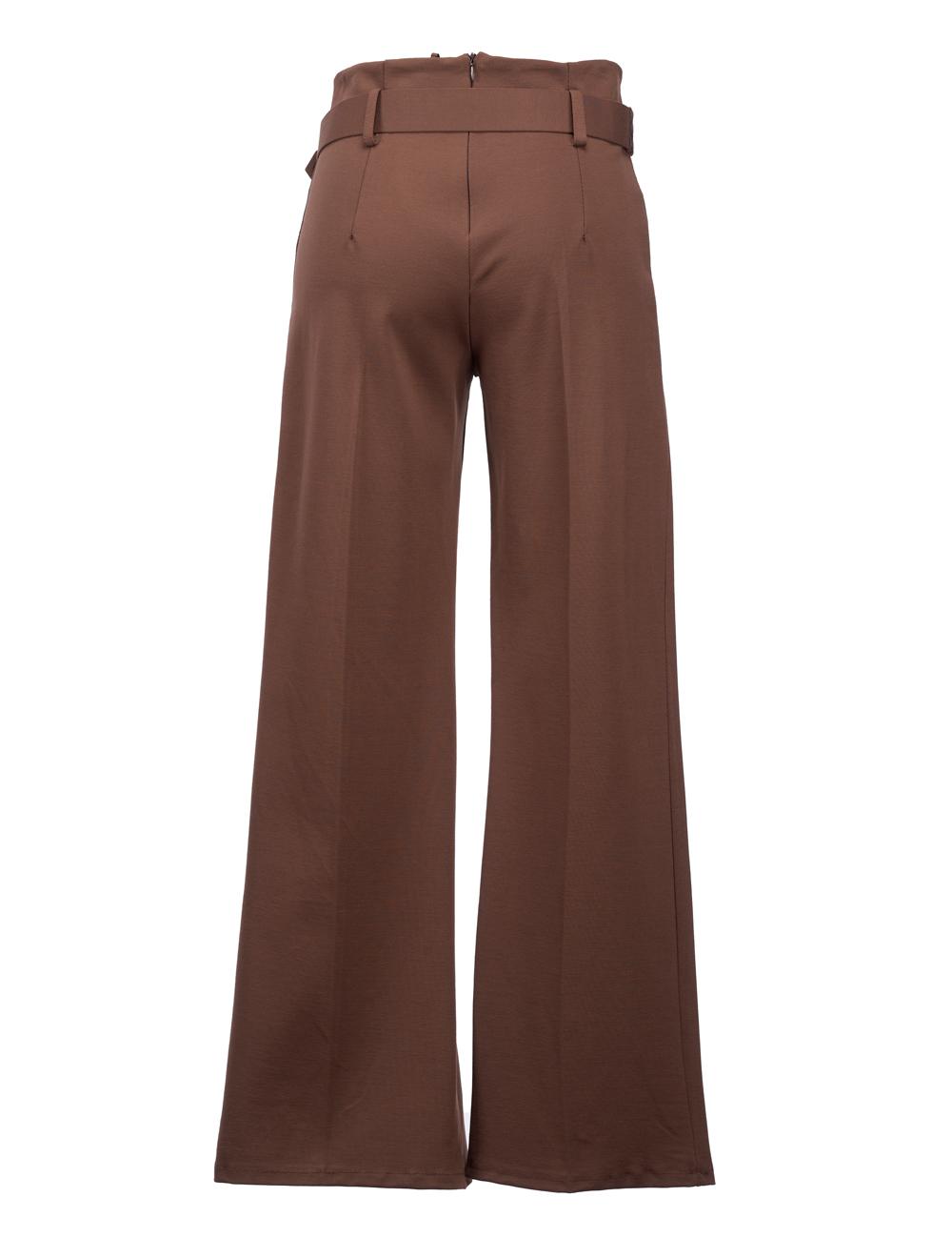 Save The Queen Pantalone Marrone A Vita Alta Con Cintura