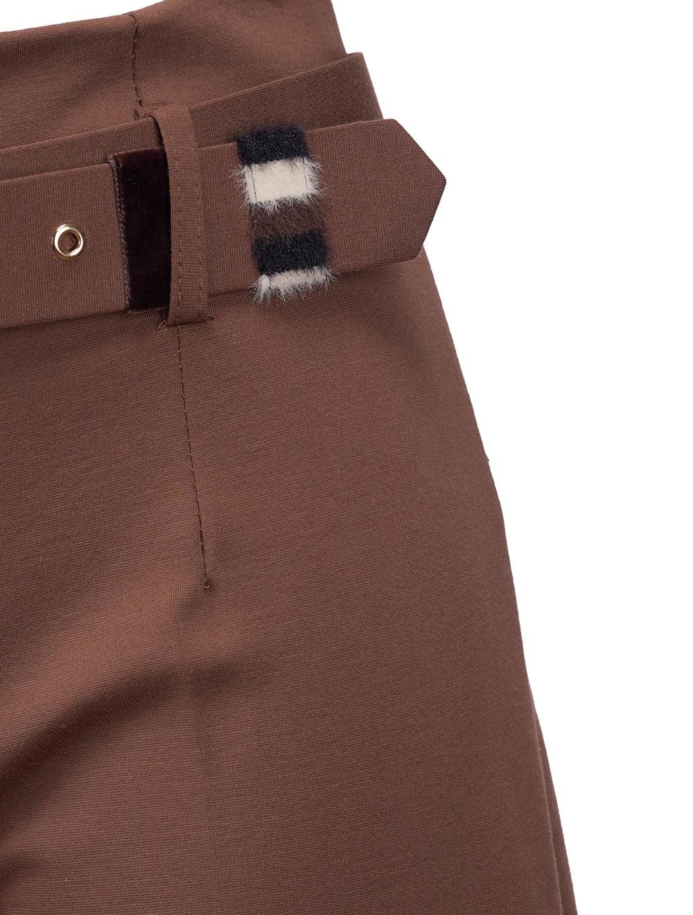 Save The Queen Pantalone Marrone A Vita Alta Con Cintura