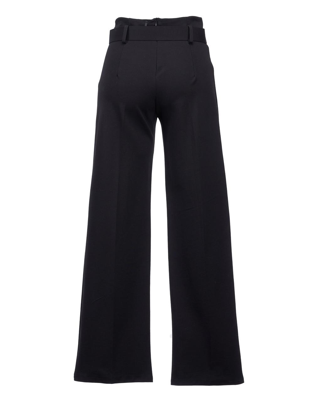 Save The Queen Pantalone Nero A Vita Alta Con Cintura