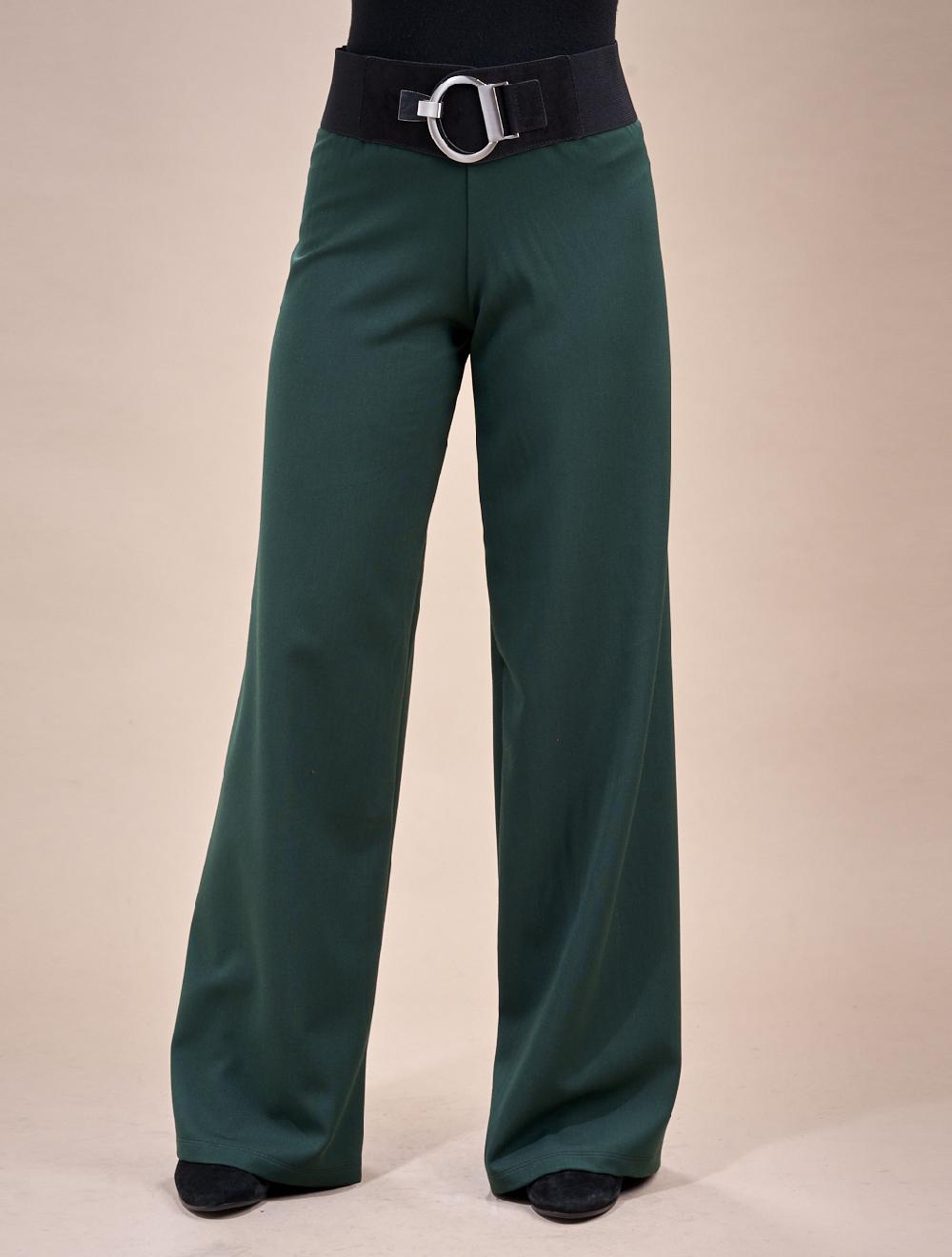 Save The Queen Pantalone Palazzo Color Verde Londra