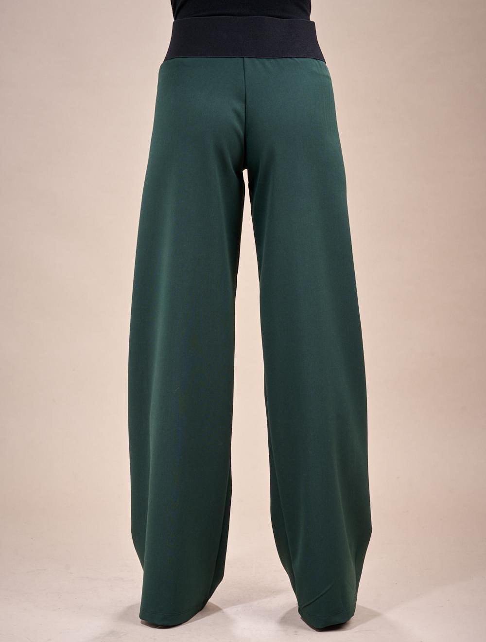 Save The Queen Pantalone Palazzo Color Verde Londra
