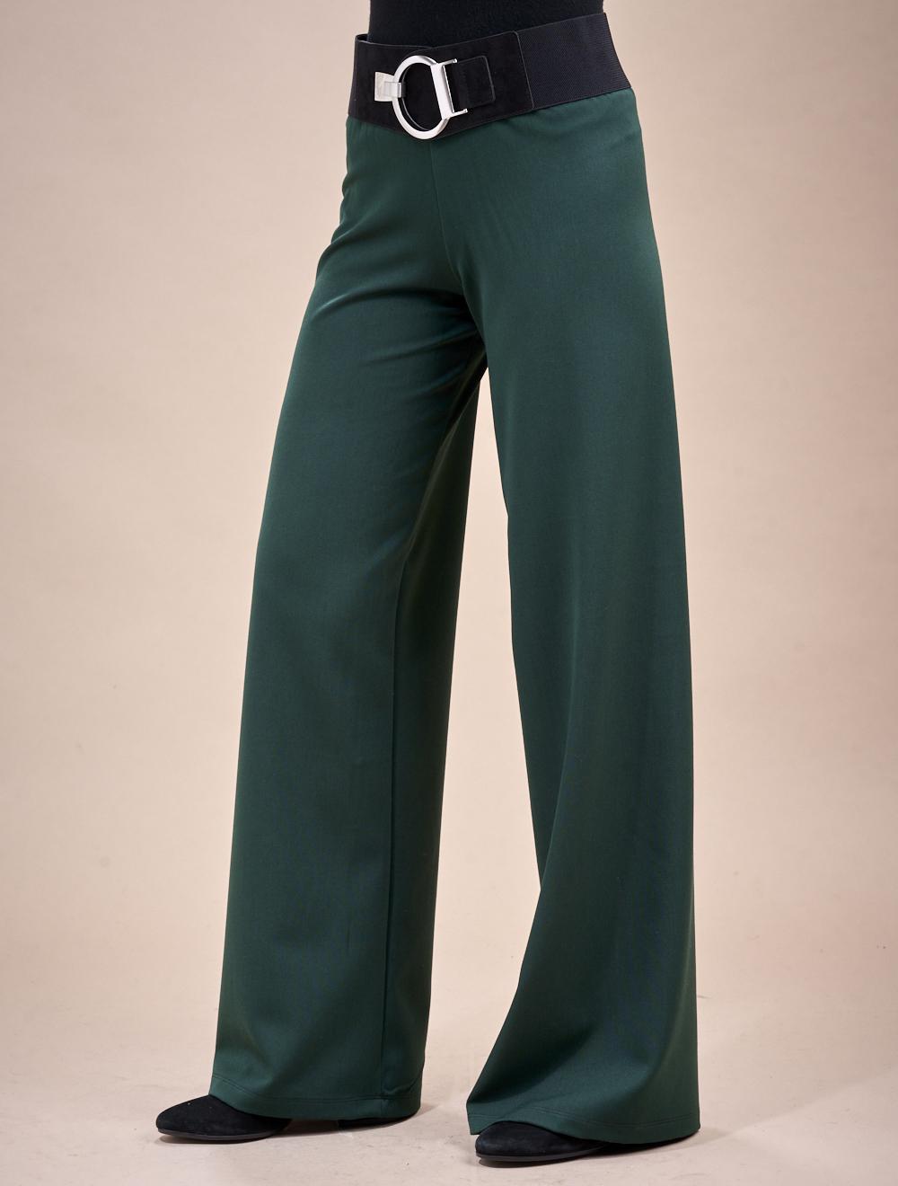 Save The Queen Pantalone Palazzo Color Verde Londra