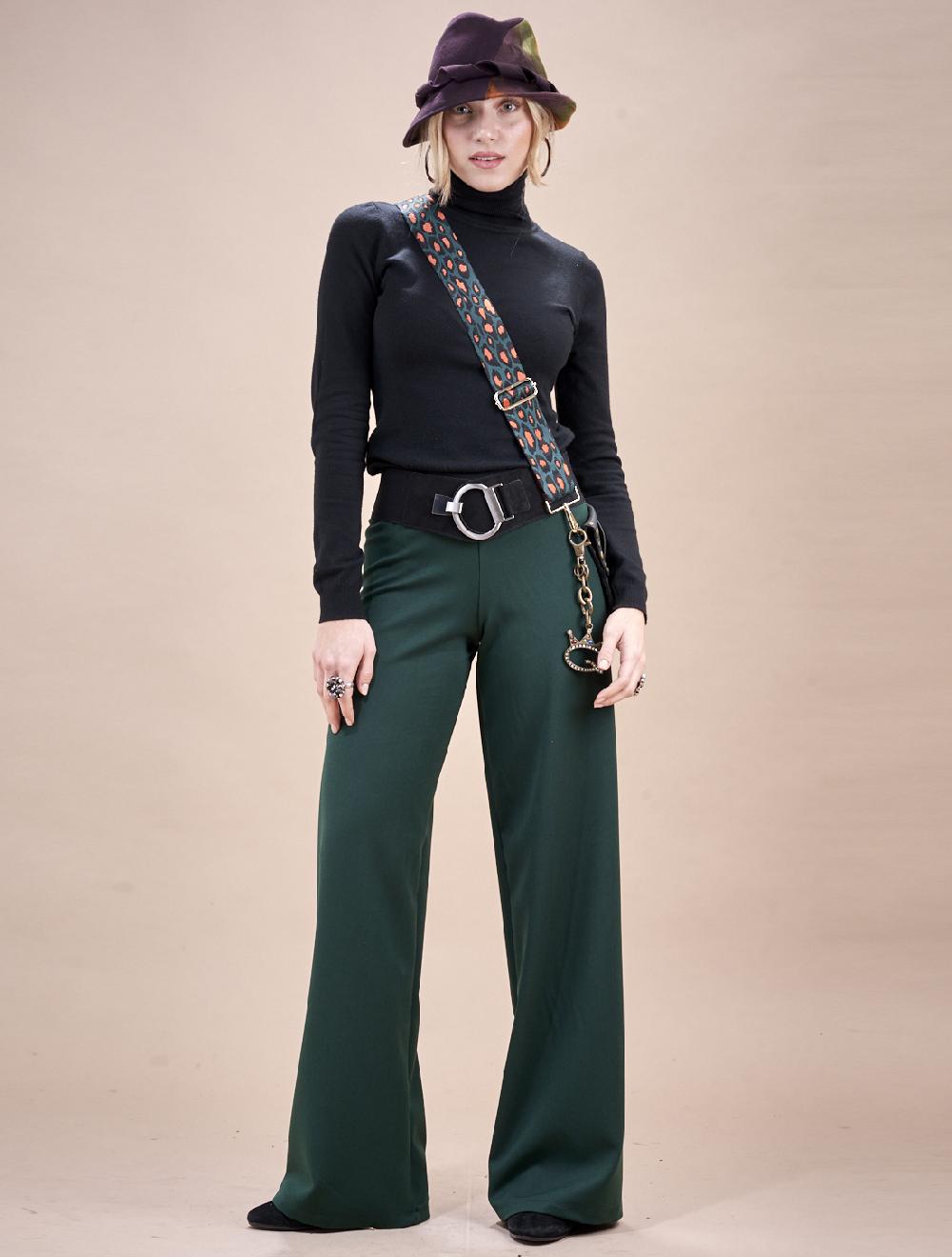 Save The Queen Pantalone palazzo color verde Londra
