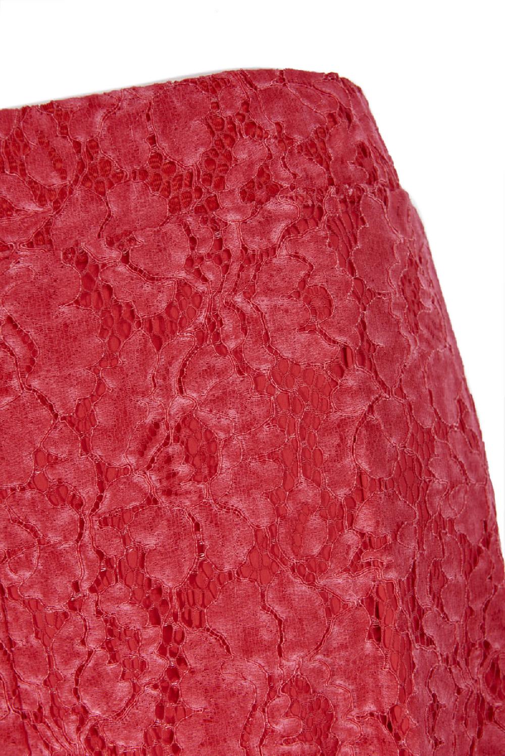 Save The Queen Pantalone Palazzo In Pizzo Color Corallo