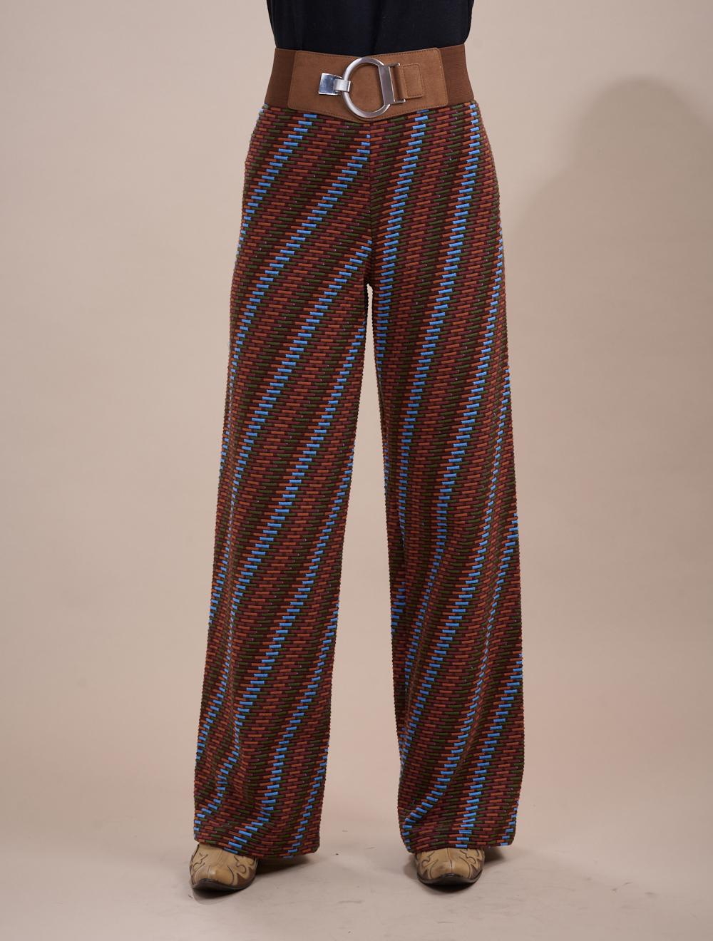 Save The Queen Pantalone Palazzo In Tessuto Jacquard