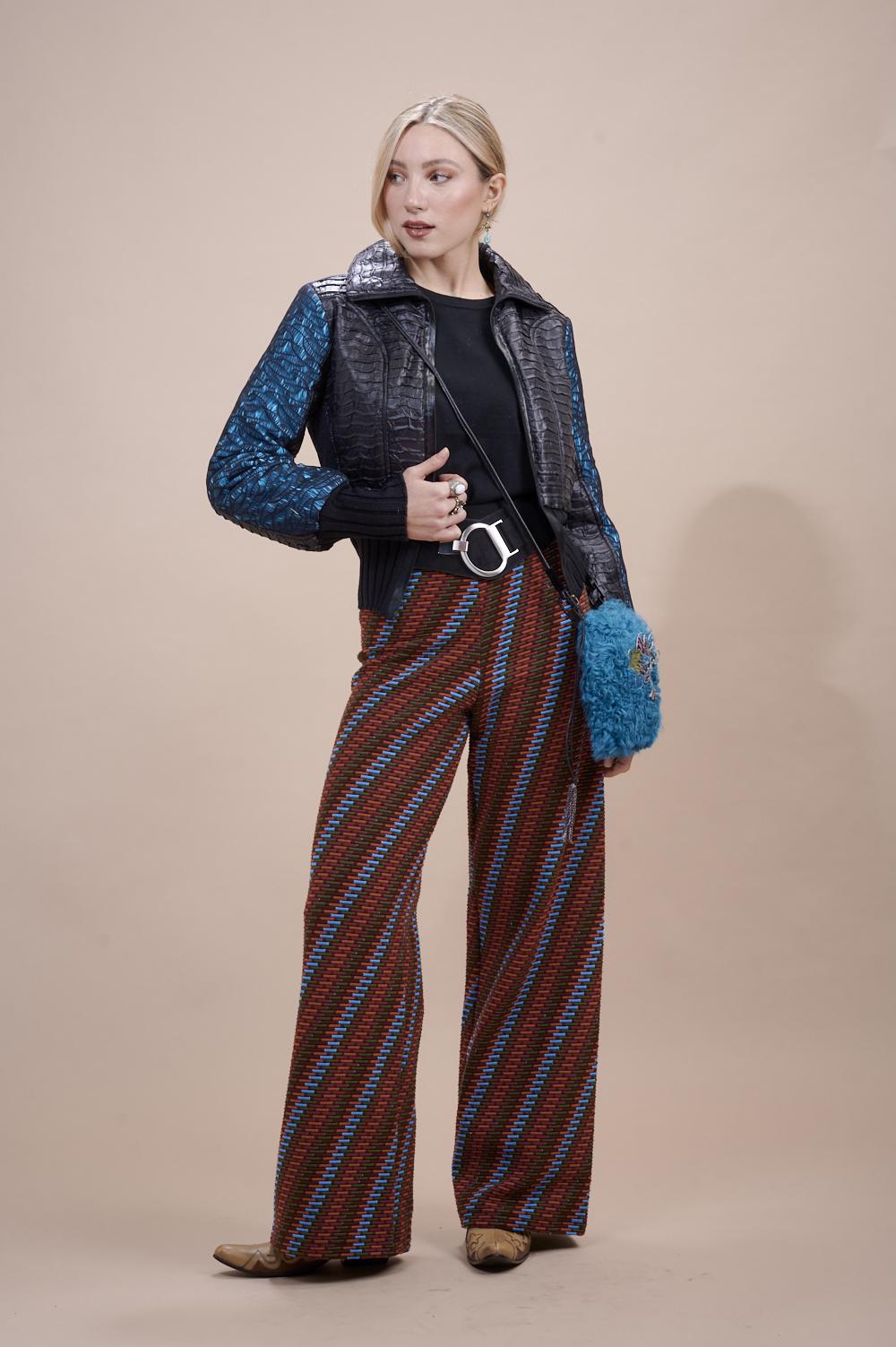 Save The Queen Pantalone Palazzo In Tessuto Jacquard