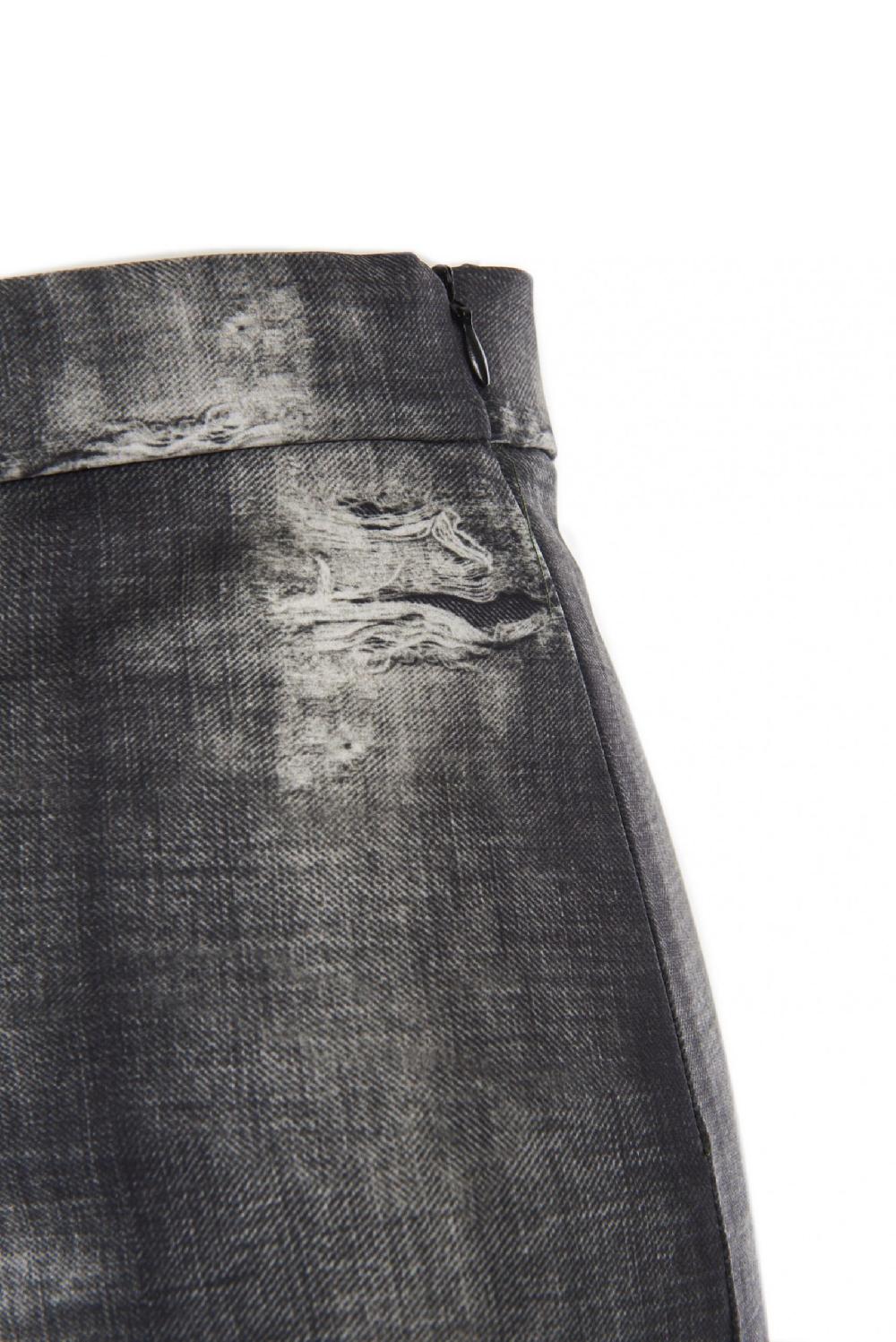 Save The Queen Pantaloni A Sigaretta Con Stampa Denim