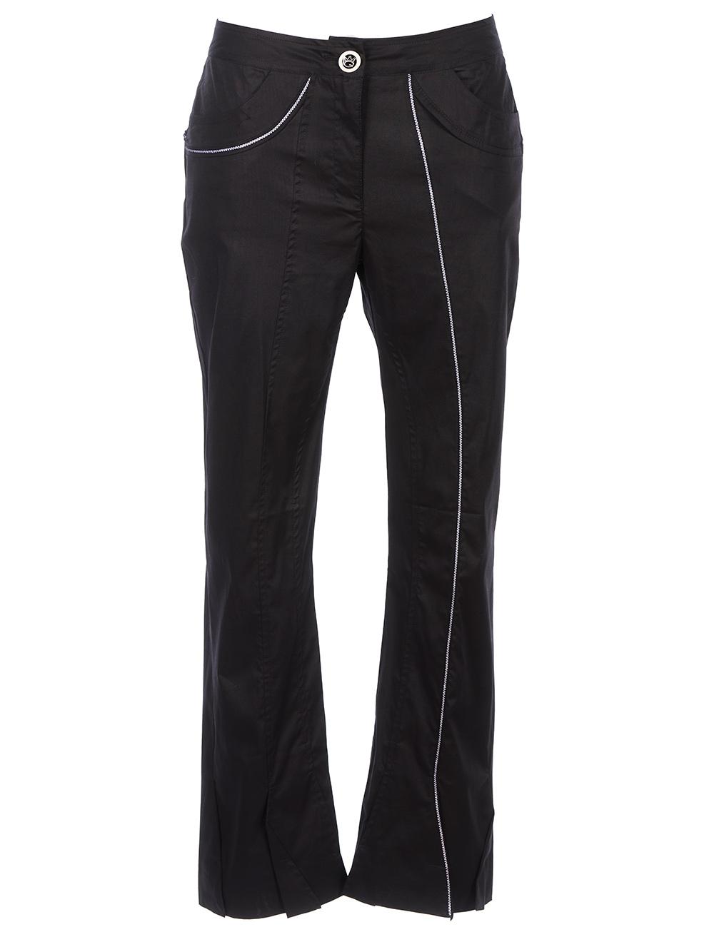 Save The Queen Pantaloni a sigaretta in tessuto di cotone nero